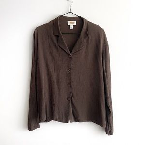 Vintage Talbots Slinky Button-Up Blouse - Medium